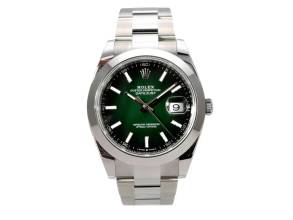  Rolex Datejust 41 Ref. 126300 Edelstahl Green Ombre Oyster-Band 