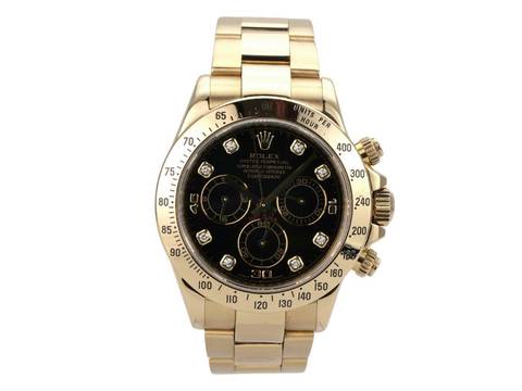  Rolex Daytona Cosmograph Daytona 116528 Gelbgold Schwarz Diamant 