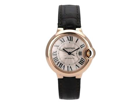  Cartier Ballon Bleu 33mm de Cartier Rotgold / Leder Ref. W6920097 