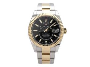 ロレックス Sky-Dweller ステンレススチール / イエローゴールド Ref. 326933 黒文字盤