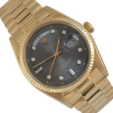  Rolex Day-Date 1803 President Factory Grey diamonds dial yellow gold 18KT Full Set 