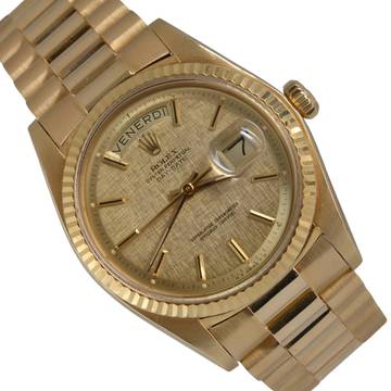  Rolex Day-Date 1803 President Linen dial yellow gold 18KT Full Set TOP Condition 