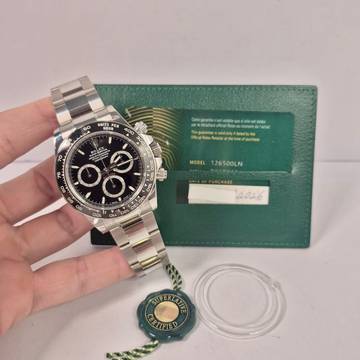  Rolex Daytona Ceramic Black Dial Full Stickers 40mm Automático Completo 