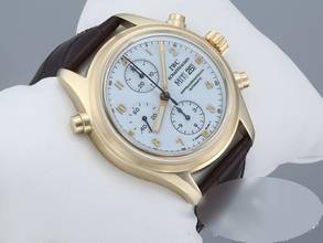 Thumbnail von IWC Pilot's Watch Double Chronograph Pilot Double Chronograph 750 Yellow Gold Iw3711 Automatic 18kt Yellow Gold Black Dial