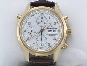 Thumbnail von IWC Pilot's Watch Double Chronograph Pilot Double Chronograph 750 Yellow Gold Iw3711 Automatic 18kt Yellow Gold Black Dial