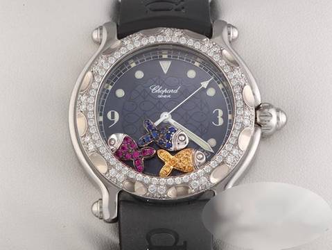  Chopard Happy Sport Fish Edelstahl 28/8347 Saphire Rubine Diamonds Gold 