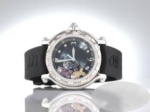 Thumbnail von Chopard Happy Sport Fish stainless steel 28/8347 sapphires rubies diamonds gold