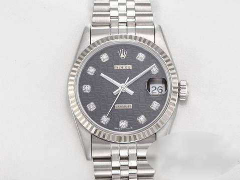  Rolex Datejust 31mm Stahl Weissgold 750 Diamanten Automatik Stainless Steel 18kt White Gold Jubilé-band Chronometer Oyster Black Dial 