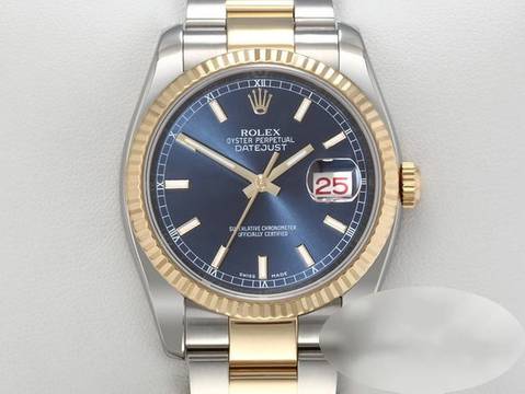  Rolex Datejust 36mm 116233 2011 Edelstahl Gelbgold 750 Automatik Stahl Gold Stainless Steel 18kt Yellow Gold Oyster-band Chronometer Blue Dial 
