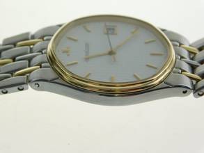 Thumbnail von Jaeger-LeCoultre Albatros steel yellow gold men's watch with date, 35 mm, in TOP condition, rare version, full bracelet, caliber 608
