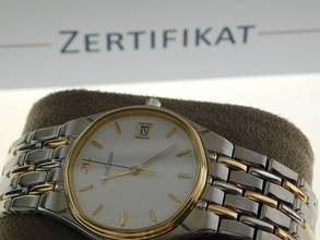 Thumbnail von Jaeger-LeCoultre Albatros steel yellow gold men's watch with date, 35 mm, in TOP condition, rare version, full bracelet, caliber 608