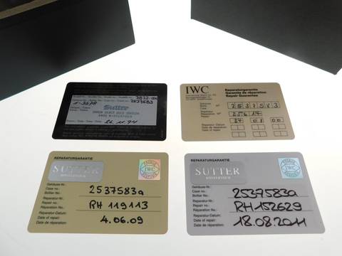 IWC Porsche Design World Titan Ref 3822 im Top Zustand 40 mm IWC Papiere + Revision im original Zustand volles Band , IWC Revisions Historie