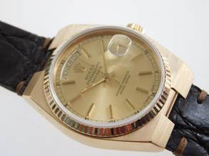 Thumbnail von Rolex Day-Date Oysterquartz 18 Karat Gold Saphirglas Krokoband TOP 36 mm massiv 18 Karat Gelbgold von 1979