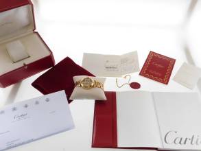 Thumbnail von Cartier Pasha 18 Karat Gelbgold Pasha Grille mit original Brillant Besatz im Full Set wie Neu original Besatz alle Papiere checked by Cartier !