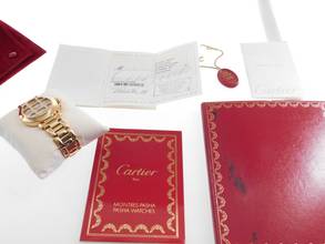 Thumbnail von Cartier Pasha 18 Karat Gelbgold Pasha Grille mit original Brillant Besatz im Full Set wie Neu original Besatz alle Papiere checked by Cartier !
