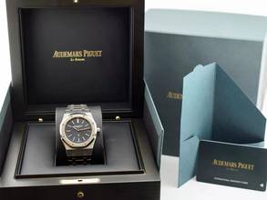 Thumbnail von Audemars Piguet Royal Oak Jumbo 16202st Jumbo Blue Dial New Full Set. New 2024