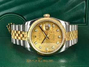 Thumbnail von Rolex Datejust 116233 36mm Gold Jubilee Dial With Big Diamonds - Full Set 2009