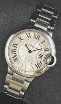 Cartier Ballon Bleu 33mm W6920084 Silver Opaline dial Good Condition Full Set 8-2021
