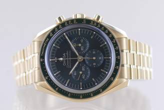 Thumbnail von Omega Speedmaster Professional Moonwatch Chronograph 18K Moonshine Gold green dial 42 B+P