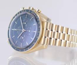 Thumbnail von Omega Speedmaster Professional Moonwatch Chronograph 18K Moonshine Gold green dial 42 B+P