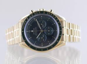 Thumbnail von Omega Speedmaster Professional Moonwatch Chronograph 18K Moonshine Gold green dial 42 B+P