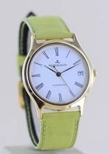 Thumbnail von Jaeger-LeCoultre Heraion Date 18K Gold Dresswatch 34mm Leather Strap Cal 889 rare