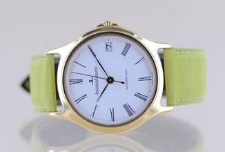 Thumbnail von Jaeger-LeCoultre Heraion Date 18K Gold Dresswatch 34mm Leather Strap Cal 889 rare
