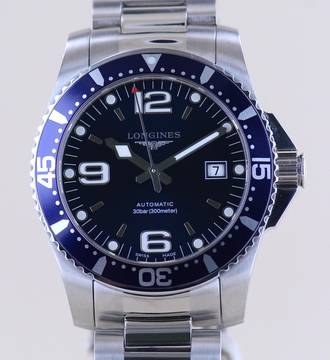  Longines HydroConquest Diver Stahl Automatic blue Dial 41mm B+P Sport 