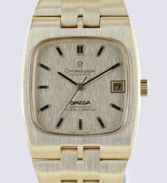  Omega Constellation Automatic COSC Vintage 18K Gold Goldband Luxus rar 