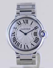 Thumbnail von Cartier Ballon Bleu Steel Automatic Klassiker Luxusuhr Silver roman dial 36mm Unisex B+P
