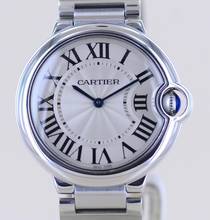 Thumbnail von Cartier Ballon Bleu Steel Automatic Klassiker Luxusuhr Silver roman dial 36mm Unisex B+P