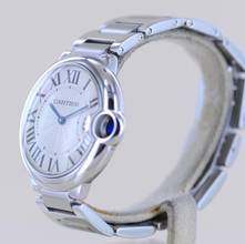 Thumbnail von Cartier Ballon Bleu Steel Automatic Klassiker Luxusuhr Silver roman dial 36mm Unisex B+P