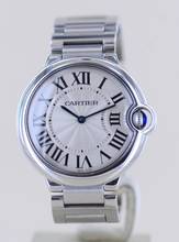 Thumbnail von Cartier Ballon Bleu Steel Automatic Klassiker Luxusuhr Silver roman dial 36mm Unisex B+P