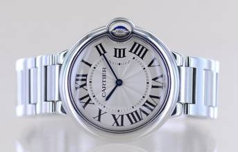 Thumbnail von Cartier Ballon Bleu Steel Automatic Klassiker Luxusuhr Silver roman dial 36mm Unisex B+P