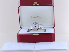 Thumbnail von Cartier Ballon Bleu Steel Automatic Klassiker Luxusuhr Silver roman dial 36mm Unisex B+P