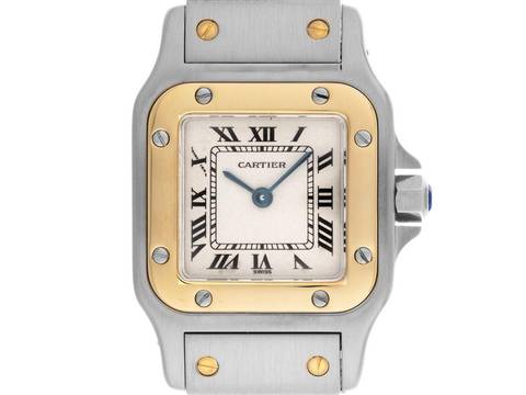  Cartier Santos Galbée Lady Ref.0902 1993 Full Set Original Vintage Unpoliert Santos Galbee Lady PM kleines Modell 
