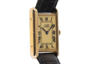 Thumbnail von Cartier Tank Vermeil Ref.590005 1991 Full Set Original Vintage Unpoliert Tank Vermeil