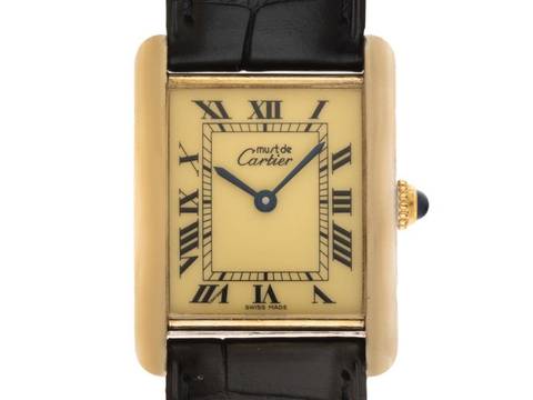  Cartier Tank Vermeil Ref.590005 1991 Full Set Original Vintage Unpoliert Tank Vermeil 