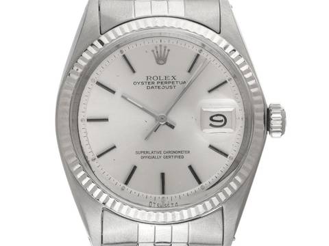  Rolex Datejust 36 Ref.1601 Bj.1967 LC 100 Full Set sehr gut Vintage Datejust Stahl 18kt Weißgold open 6/9 Jubilé Armband 