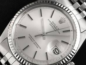 Thumbnail von Rolex Datejust 36 Ref.1601 Bj.1967 LC 100 Full Set sehr gut Vintage Datejust Stahl 18kt Weißgold open 6/9 Jubilé Armband