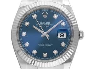Thumbnail von Rolex Datejust 41 Ref.126334 Bj.2021 Full Set wie Neu Datejust Blau Diamanten Stahl 18kt Weißgold Oyster