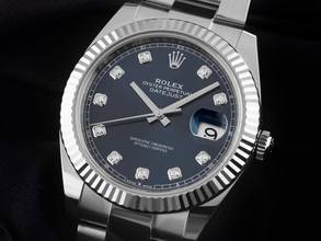 Thumbnail von Rolex Datejust 41 Ref.126334 Bj.2021 Full Set wie Neu Datejust Blau Diamanten Stahl 18kt Weißgold Oyster