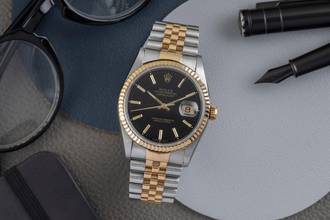 Thumbnail von Rolex Datejust 36 Black Dial Stahl / Gold Automatik Herrenuhr Ref. 16233 S-Serie