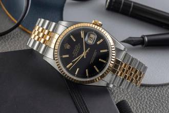 Thumbnail von Rolex Datejust 36 Black Dial Stahl / Gold Automatik Herrenuhr Ref. 16233 S-Serie