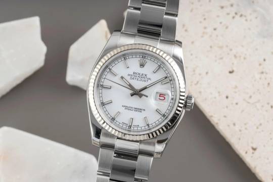  Rolex Datejust 36 White Dial Stahl / Gold Automatik Herrenuhr Ref 116234 G-Serie 