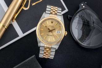 Thumbnail von Rolex Oyster Perpetual Date Stahl / Gold Automatik Herrenuhr Ref. 15053 R-Serie