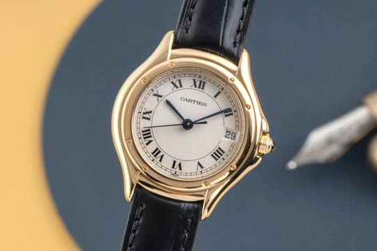  Cartier Cougar 18k (0,750) Gold Quarz Damenuhr Ref. W25012B9 887906 