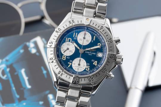  Breitling Colt Chronograph Automatic Blue Dial Edelstahl Automatik Herrenuhr Ref. A13035 