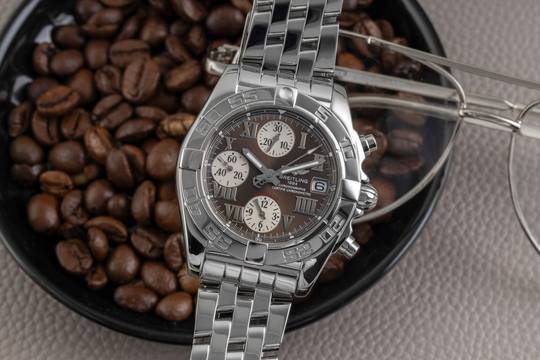  Breitling Chrono Galactic Chronograph Stahl Automatik Herrenuhr Ref. A13358 B&P 2011 