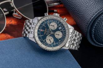 Thumbnail von Breitling Navitimer Chronograph Blue Dial Men's Watch Automatic Ref. A23322